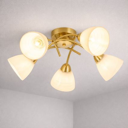 Deckenleuchte CLARA 5xE27/15W/230V, goldfarben