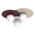 Deckenleuchte FLAT 3xE27/15W/230V 55x60 cm beige/creme/bordeaux