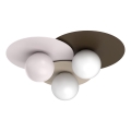Deckenleuchte FLAT 3xE27/15W/230V 55x60 cm beige/creme/braun
