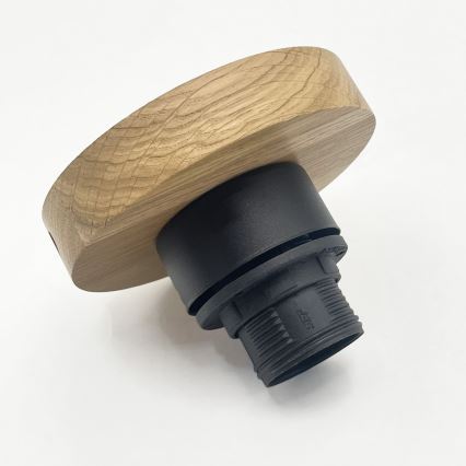 Deckenleuchte FLO WOOD 1xE27/15W/230V Eiche/transparent Ø 22 cm