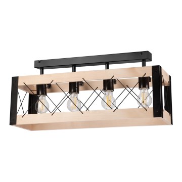 Deckenleuchte FRIDA 4xE27/60W/230V schwarz/beige Buche