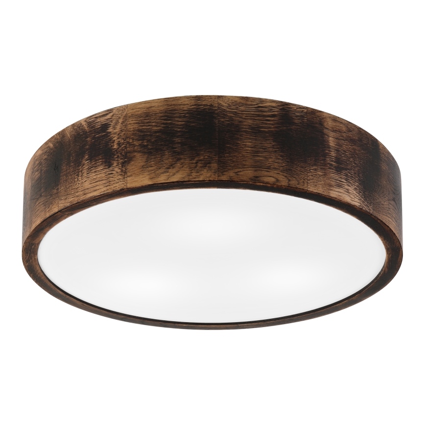 Deckenleuchte für Badezimmer OAK SMOKY 3xE27/15W/230V IP54 ø 37,5 cm Eiche/braun
