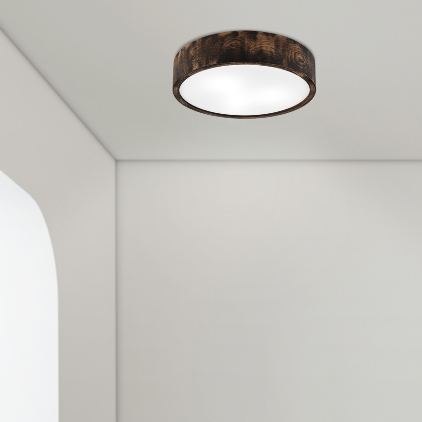 Deckenleuchte für Badezimmer OAK SMOKY 3xE27/15W/230V IP54 ø 37,5 cm Eiche/braun