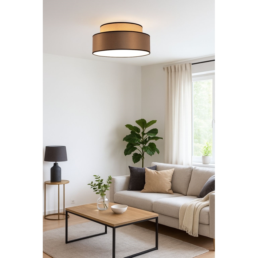 Deckenleuchte GRACE 1xE27/60W/230V beige/braun