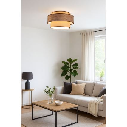 Deckenleuchte GRACE 1xE27/60W/230V beige/braun