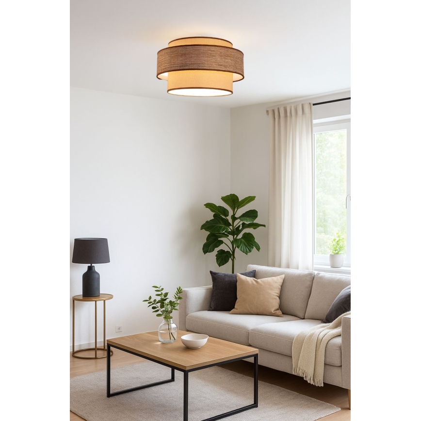 Deckenleuchte GRACE 1xE27/60W/230V beige/braun