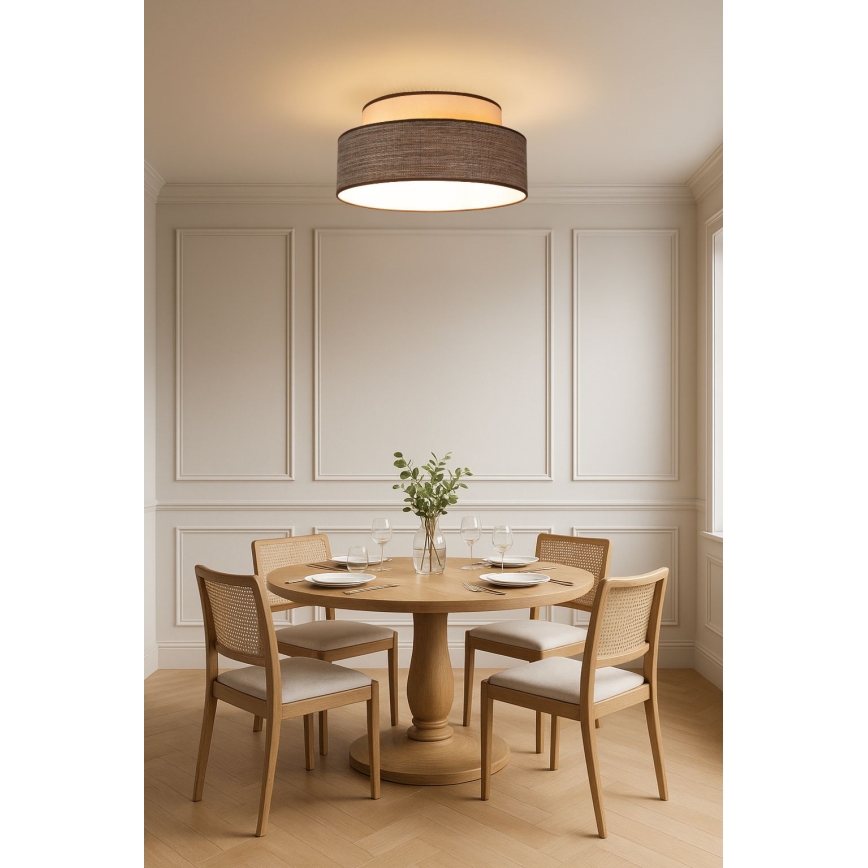 Deckenleuchte GRACE 1xE27/60W/230V cremefarben/braun