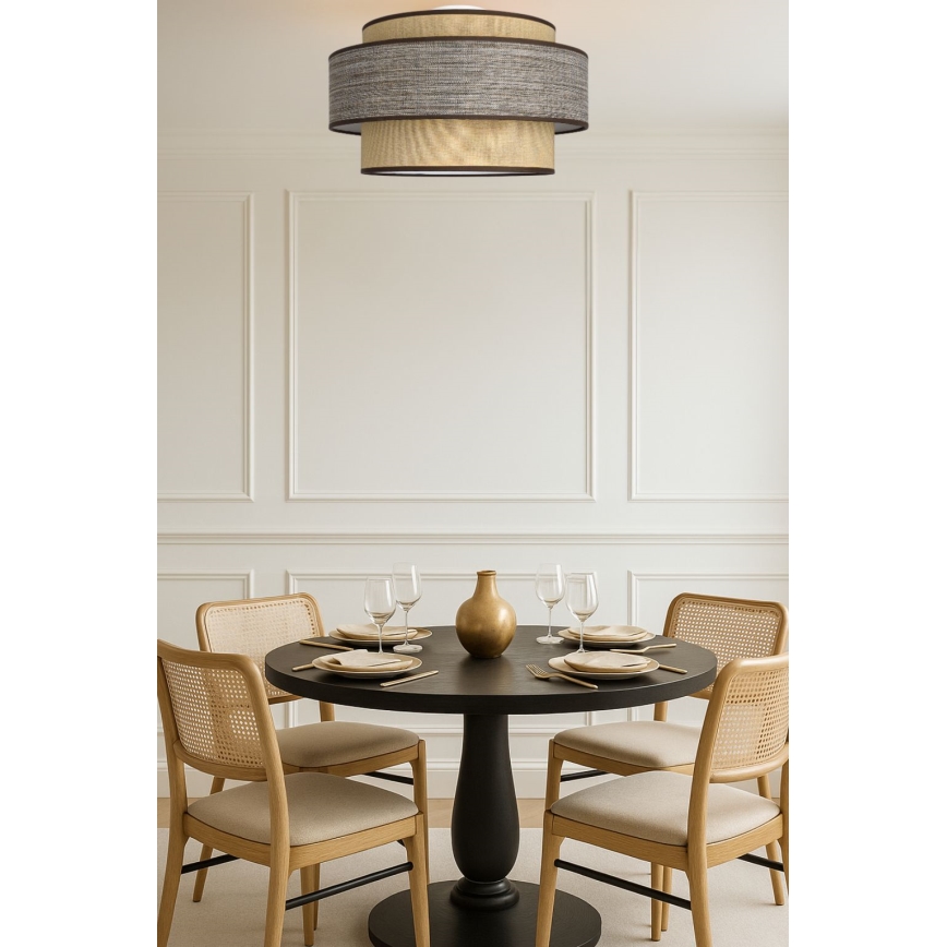 Deckenleuchte GRACE 1xE27/60W/230V d 40 cm beige/braun