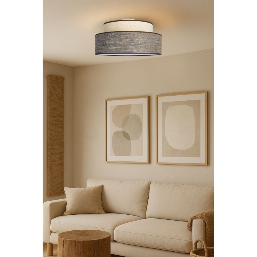 Deckenleuchte GRACE 1xE27/60W/230V d 40 cm cremefarben/braun