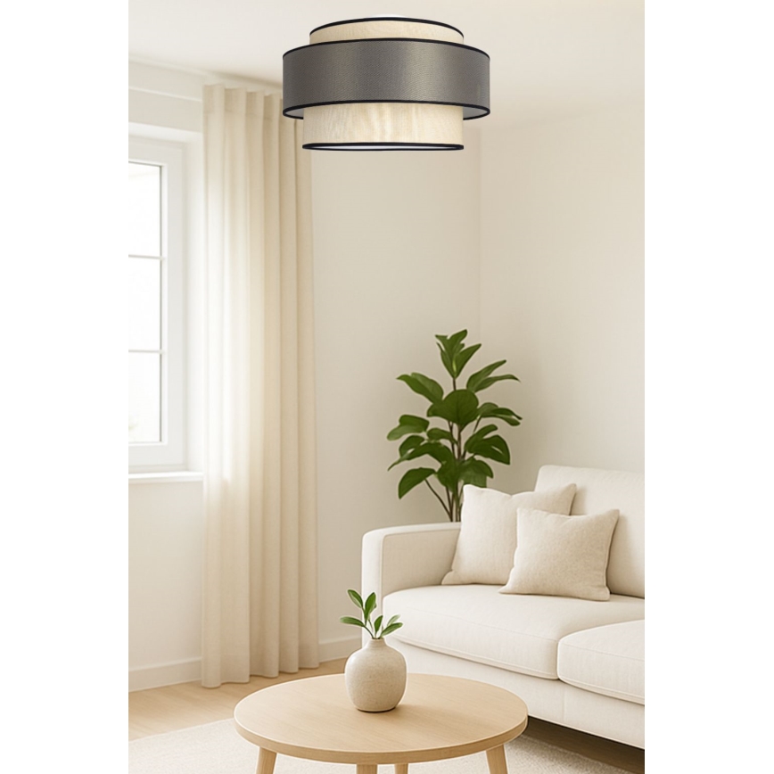 Deckenleuchte GRACE 1xE27/60W/230V d 40 cm cremefarben/grau