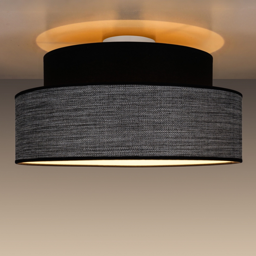 Deckenleuchte GRACE 1xE27/60W/230V d 40 cm schwarz/grau