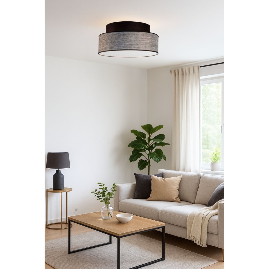 Deckenleuchte GRACE 1xE27/60W/230V schwarz/grau