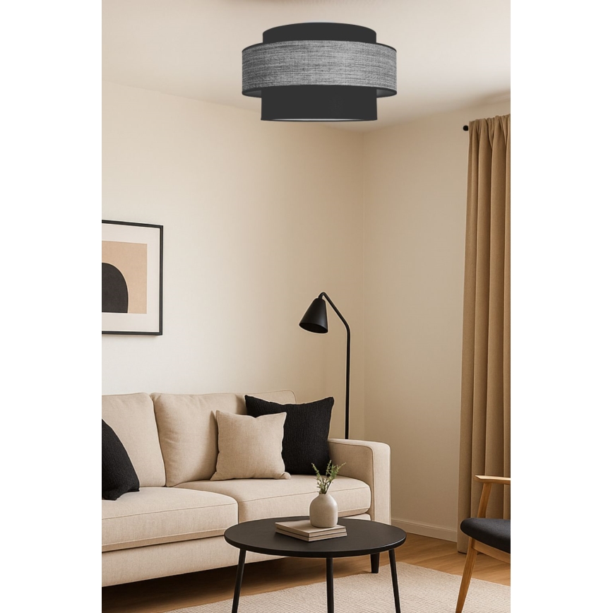 Deckenleuchte GRACE 1xE27/60W/230V schwarz/grau