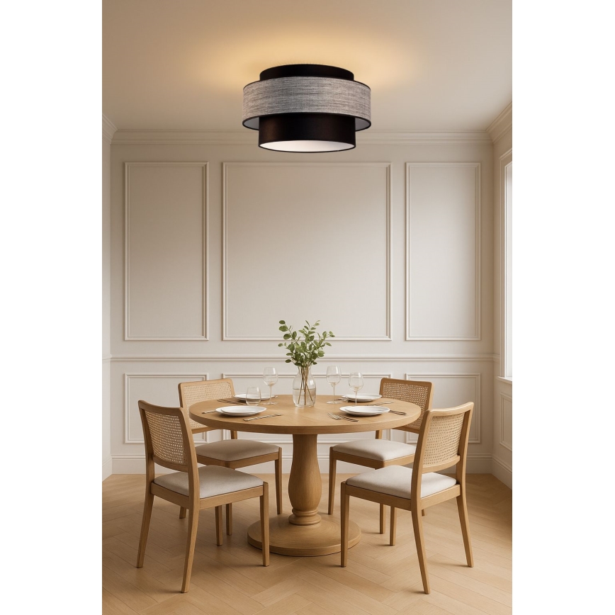 Deckenleuchte GRACE 1xE27/60W/230V schwarz/grau