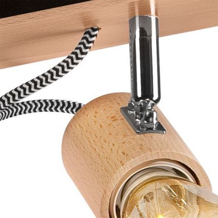 Deckenleuchte GUSTAVO 3xE27/60W/230V Buche