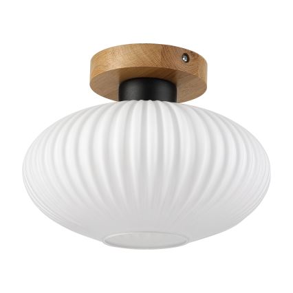 Deckenleuchte HARMA WOOD 1xE27/15W/230V Eiche/Weiß Ø 25 cm