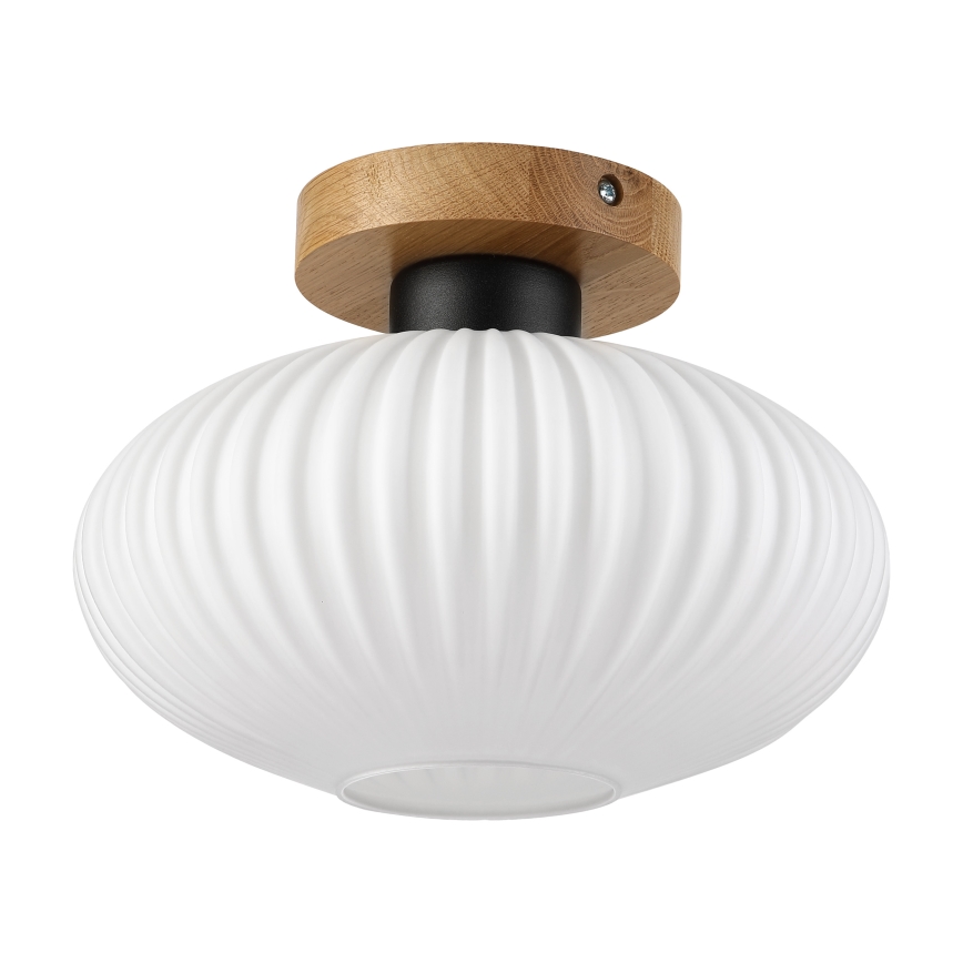Deckenleuchte HARMA WOOD 1xE27/15W/230V Eiche/Weiß Ø 25 cm