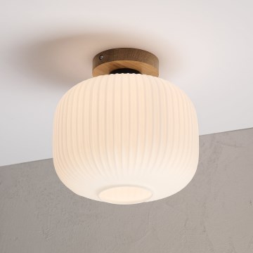Deckenleuchte HARMA WOOD 1xE27/15W/230V Eiche/weiß Ø 25 cm