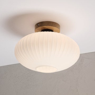 Deckenleuchte HARMA WOOD, 1xE27/15W/230V, Eiche/weiß, Ø 30 cm