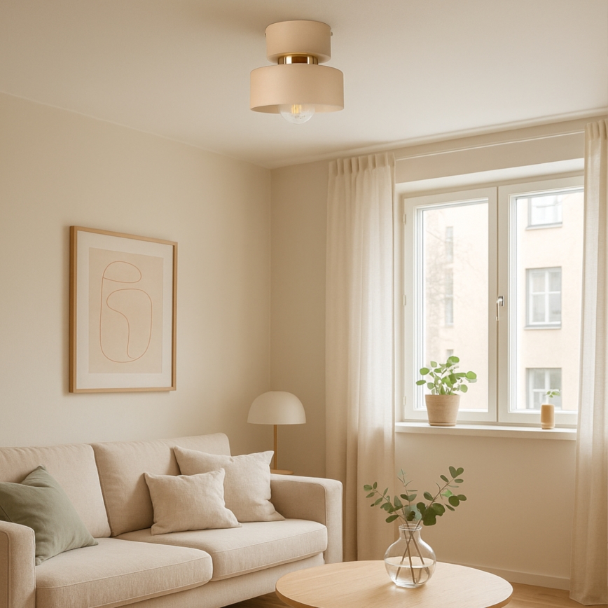 Deckenleuchte IGNIA 1xE27/60W/230V Beige/Gold