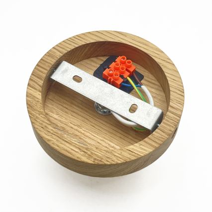 Deckenleuchte JULL WOOD 1xE27/15W/230V Eiche/klares Glas Ø 34 cm