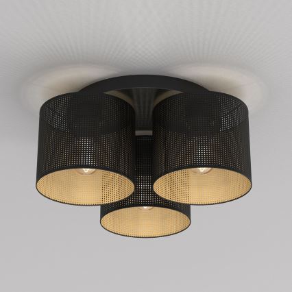 Deckenleuchte LOFT SHADE 3xE27/60W/230V schwarz/gold, aufgesetzt