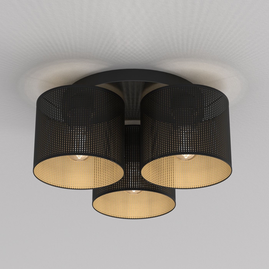 Deckenleuchte LOFT SHADE 3xE27/60W/230V schwarz/golden