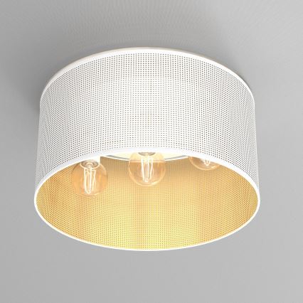 Deckenleuchte LOFT SHADE 3xE27/60W/230V weiß/gold