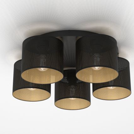 Deckenleuchte LOFT SHADE 5xE27/60W/230V schwarz/gold