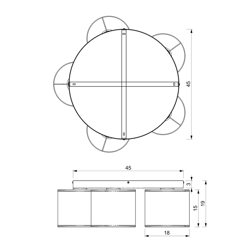Deckenleuchte LOFT SHADE 5xE27/60W/230V weiß/gold
