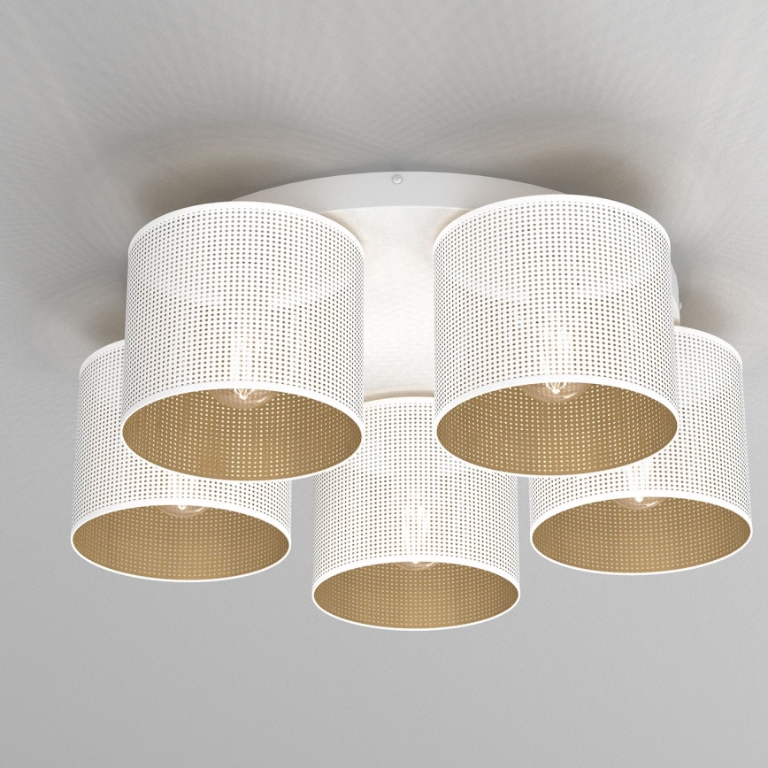 Deckenleuchte LOFT SHADE 5xE27/60W/230V weiß/golden