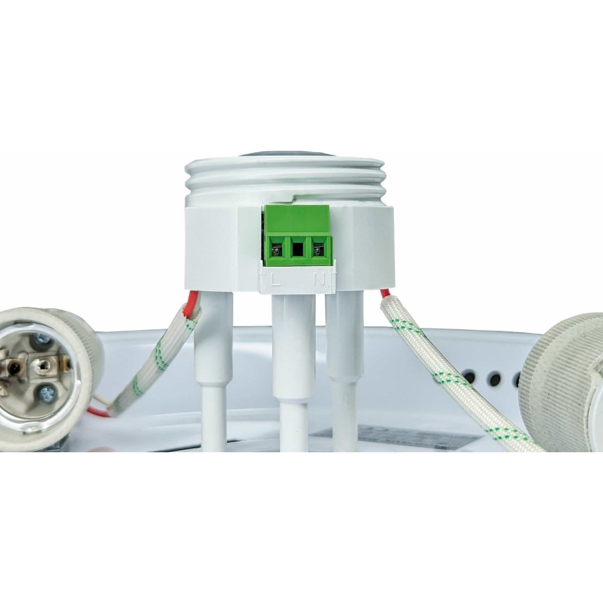 Deckenleuchte mit Bewegungs- und Dämmerungssensor MANA, 2x E27 (max. 40 W), 230 V, Ø 30 cm, weiß