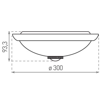 Deckenleuchte mit Bewegungs- und Dämmerungssensor MANA, 2x E27 (max. 40 W), 230 V, Ø 30 cm, weiß