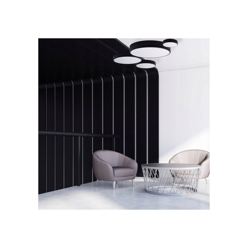 Deckenleuchte mit einem Sensor CLEO 6xE27/24W/230V d. 80 cm schwarz