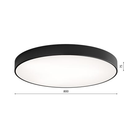 Deckenleuchte mit einem Sensor CLEO 6xE27/24W/230V d. 80 cm schwarz