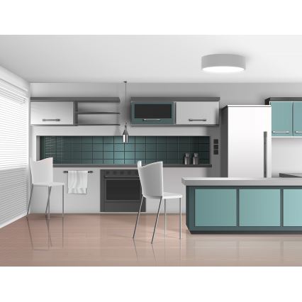 Deckenleuchte CLEO mit Bewegungs- und Dämmerungssensor, 3x E27/24W/230V, Ø 40 cm, grau