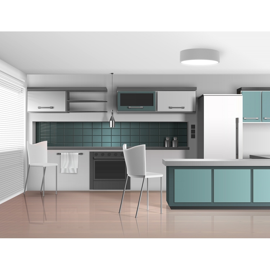 Deckenleuchte CLEO mit Bewegungs- und Dämmerungssensor, 3x E27/24W/230V, Ø 40 cm, grau