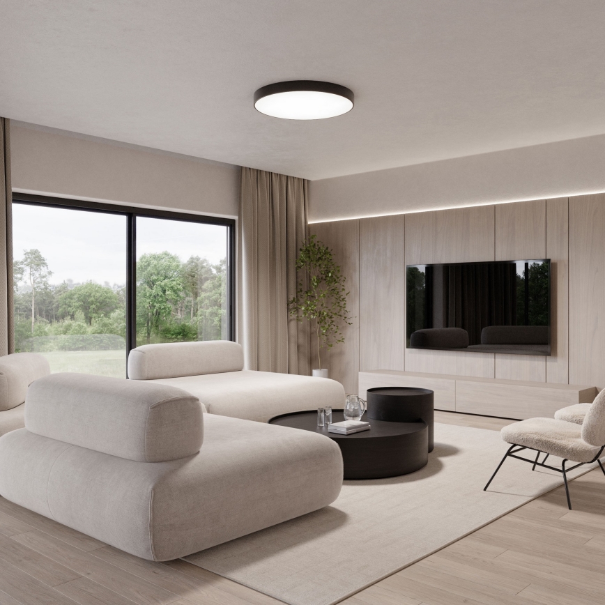 Deckenleuchte mit Bewegungs- und Dämmerungssensor CLEO 5xE27/24W/230V Durchmesser 60 cm schwarz