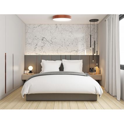 Deckenleuchte mit Bewegungs- und Dämmerungssensor CLEO 6xE27/24W/230V Ø 80 cm kupferfarben