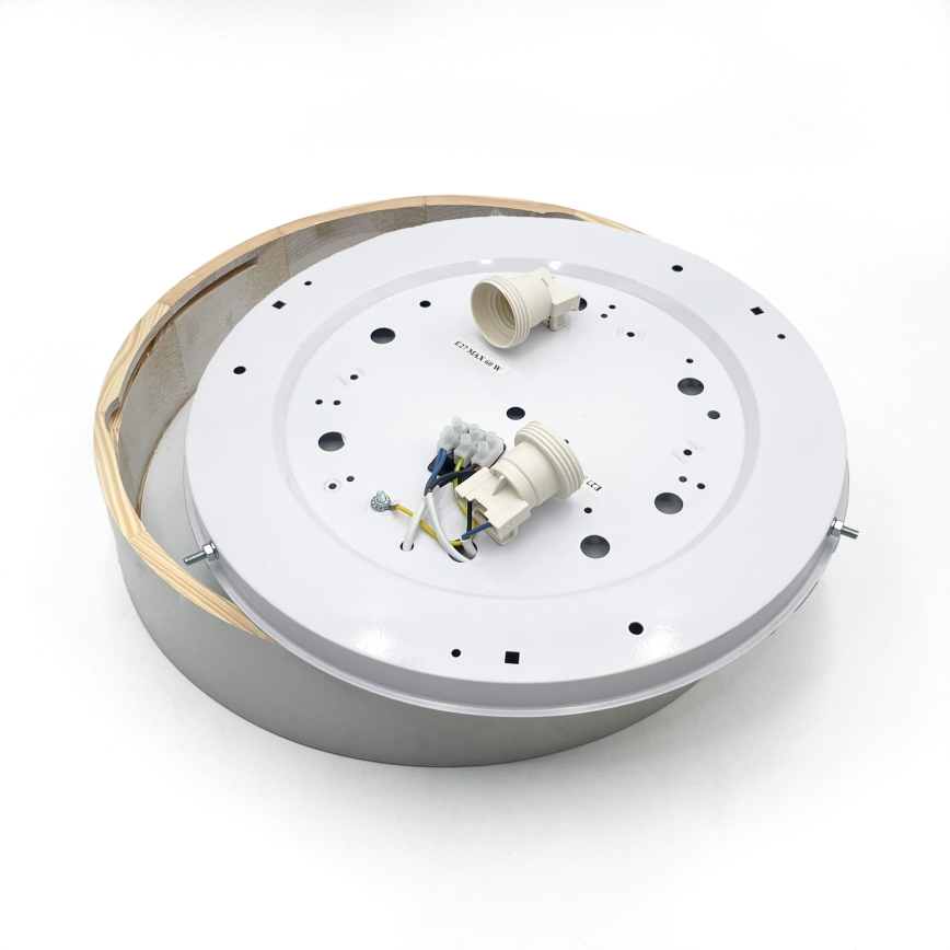 Deckenleuchte NATURAL 3xE27/15W/230V Ø 37,5 cm Kiefer/Weiß