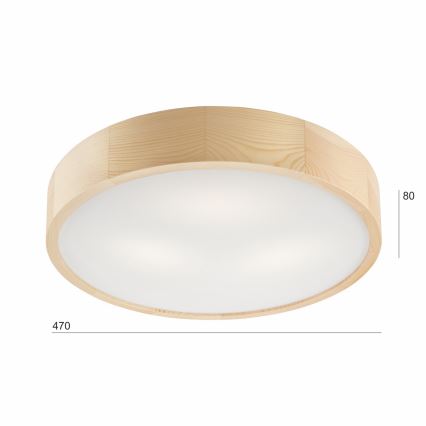 Deckenleuchte NATURAL 3xE27/60W/230V ø 47 cm Kiefer
