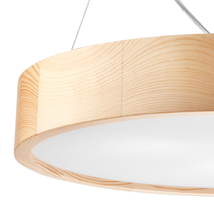 Deckenleuchte an Seil NATURAL 3xE27/60W/230V Ø 47 cm Kiefer