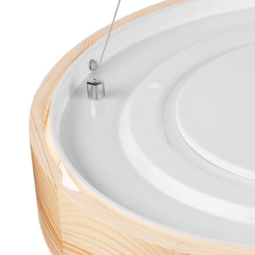 Deckenleuchte an Seil NATURAL 3xE27/60W/230V Ø 47 cm Kiefer