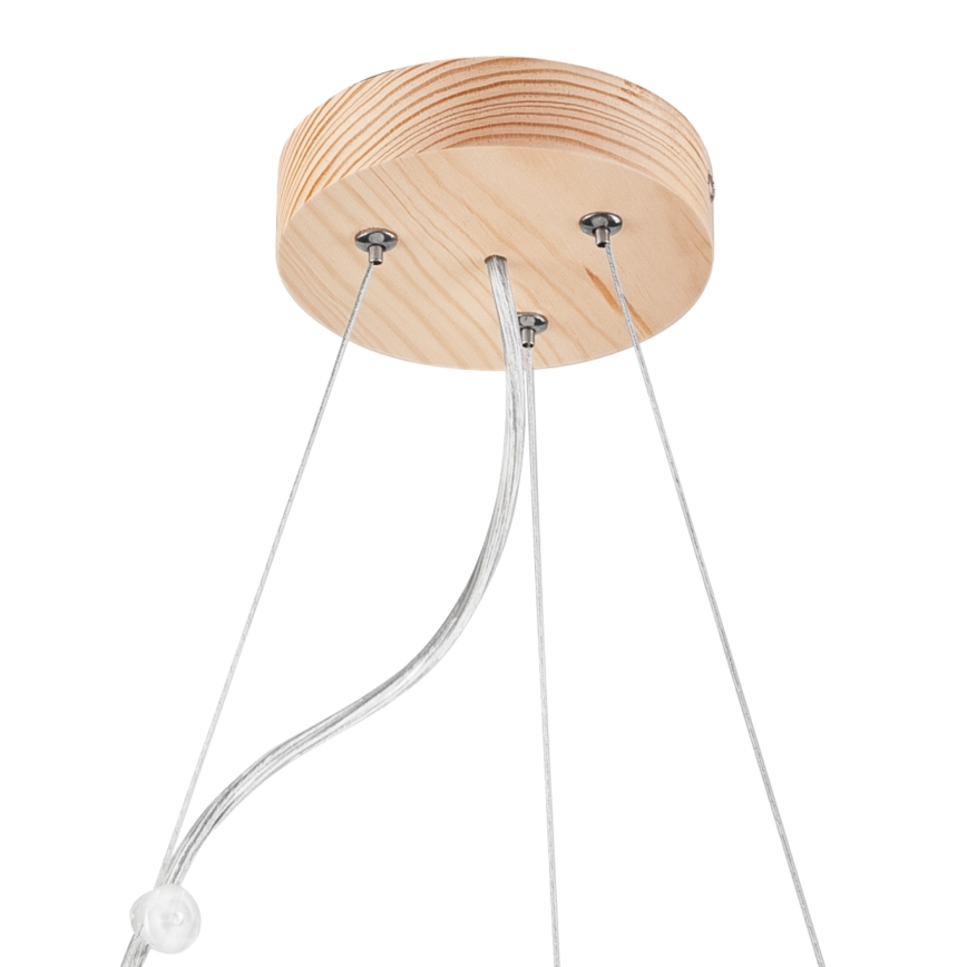 Deckenleuchte an Seil NATURAL 3xE27/60W/230V Ø 47 cm Kiefer
