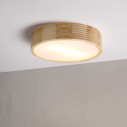 Deckenleuchte NATURAL MODERN, 2x E27/15 W/230 V, Ø 37,5 cm, Kiefer