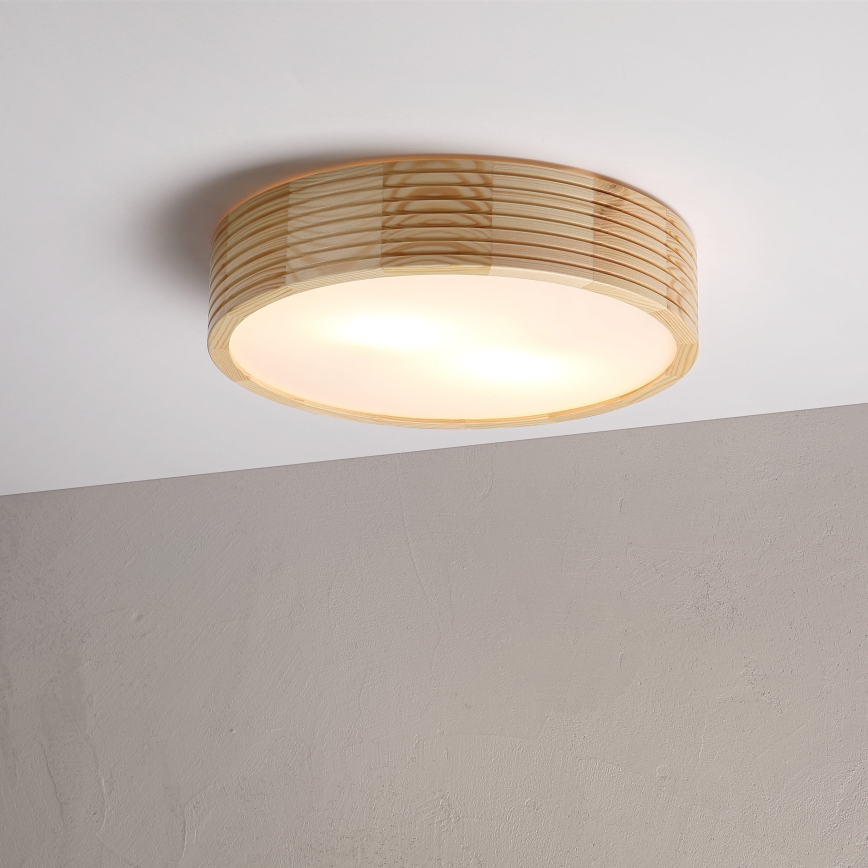 Deckenleuchte NATURAL MODERN, 2x E27/15 W/230 V, Ø 37,5 cm, Kiefer