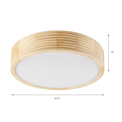 Deckenleuchte NATURAL MODERN, 2x E27/15 W/230 V, Ø 37,5 cm, Kiefer