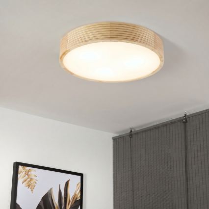 Deckenleuchte NATURAL MODERN 3xE27/15W/230V Ø 47,5 cm Kiefernholz