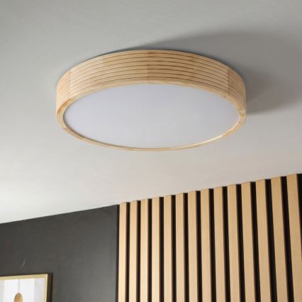 Deckenleuchte NATURAL MODERN 3xE27/15W/230V Ø 47,5 cm Kiefernholz