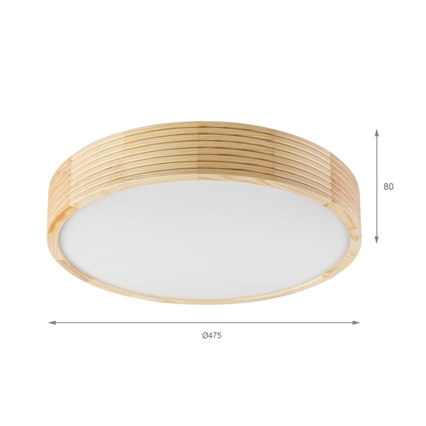 Deckenleuchte NATURAL MODERN 3xE27/15W/230V Ø 47,5 cm Kiefernholz